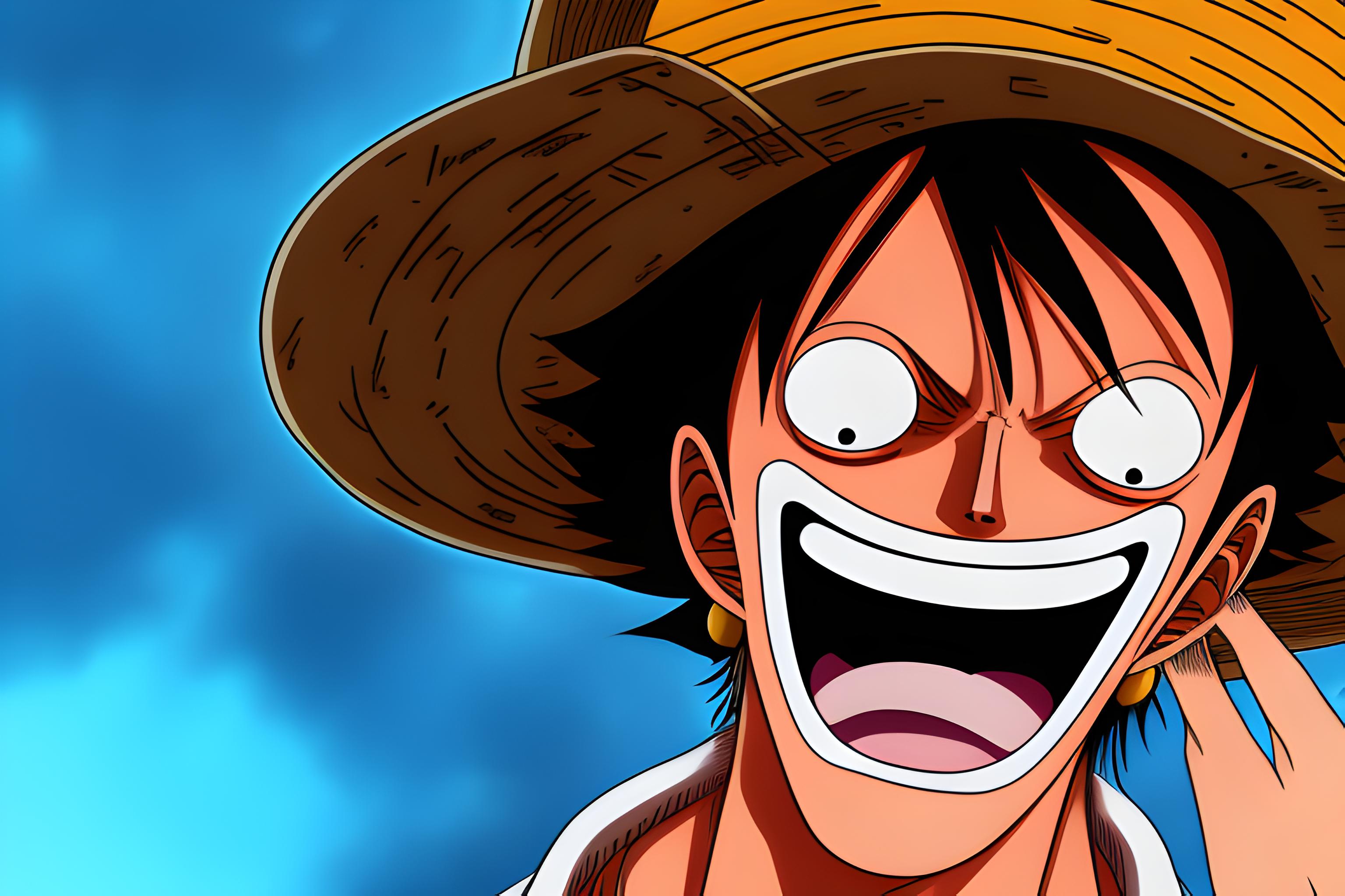 anime one piece luffy laughing abstract